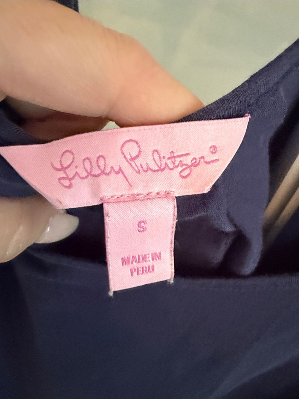 Lilly Pulitzer Navy Scoop Neck Tank Top - Picture 2 of 8